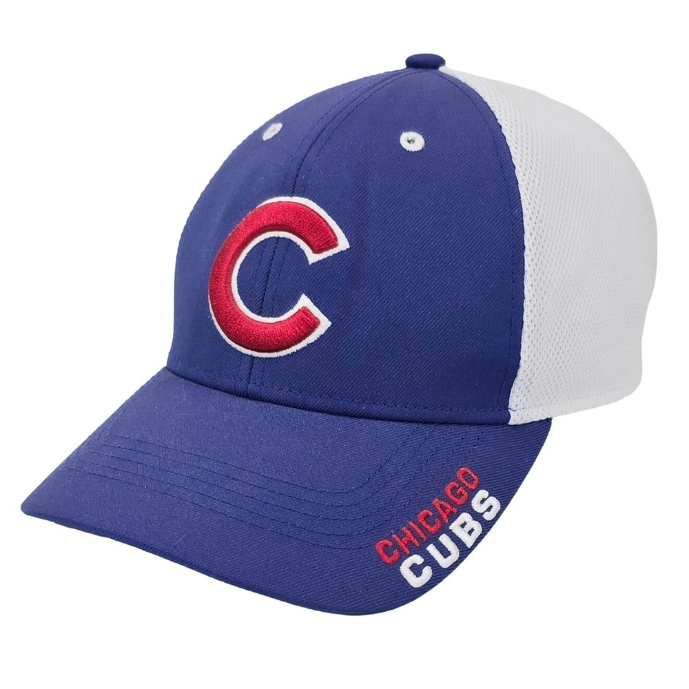 Fan Favorite Chicago Cubs MLB Baseball Cap OSFA Blue White Mesh Trucker Hat Logo